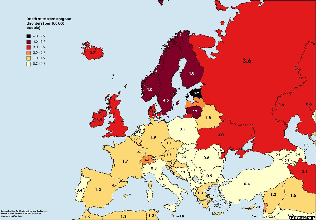 Drugs death rates in...
