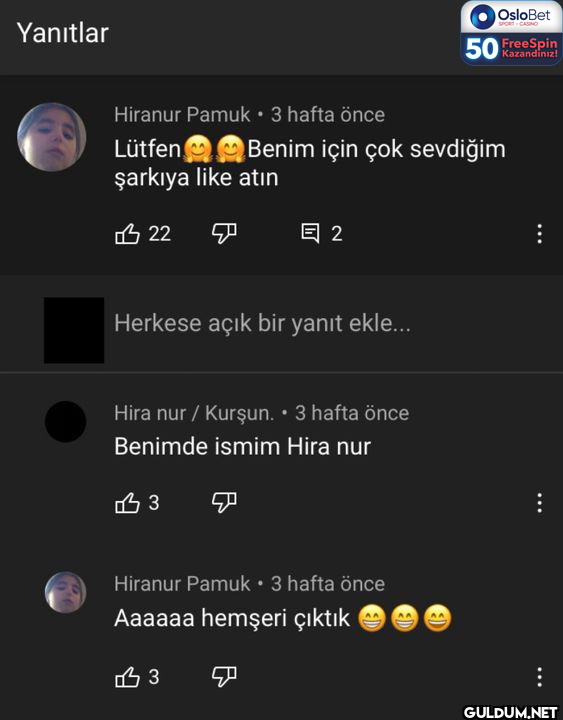 Yanıtlar Hiranur Pamuk 3...