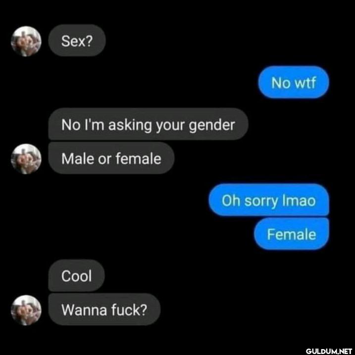 Sex? No I'm asking your...