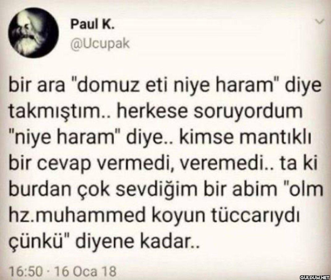 bir ara "domuz eti niye...