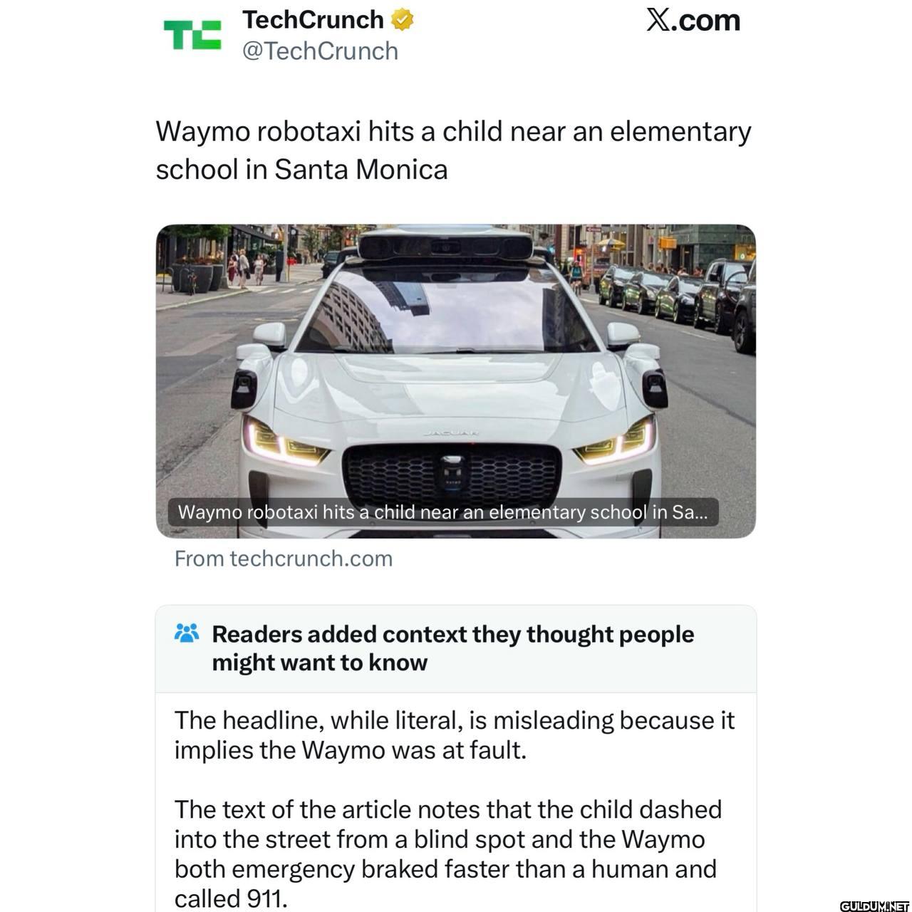 X.com Waymo robotaxi hits...