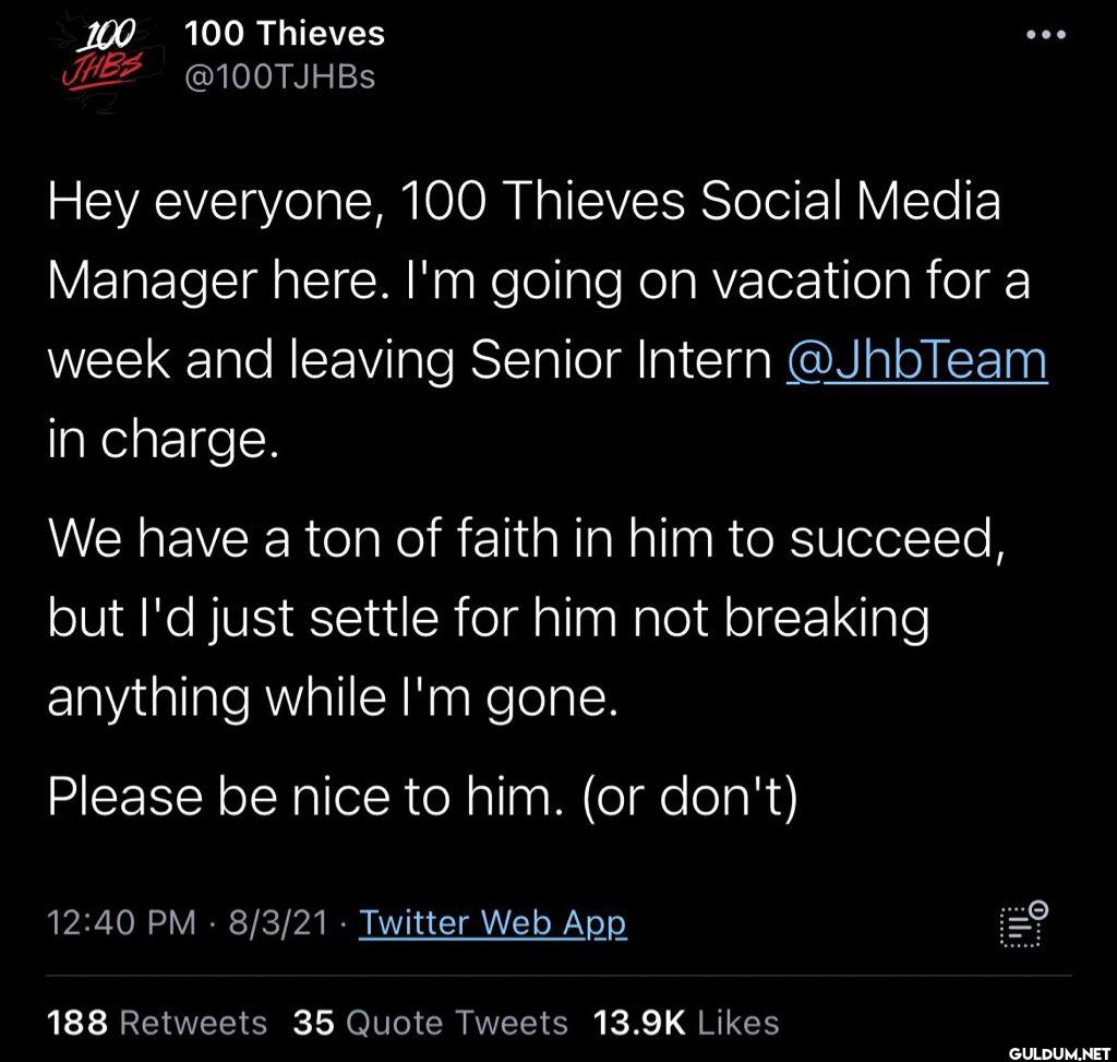 Hey everyone, 100 Thieves...