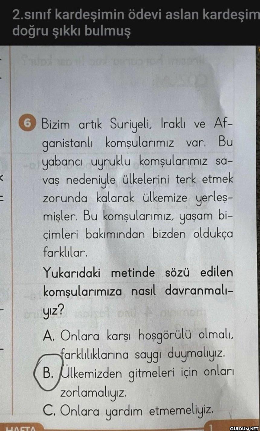 2.sınıf kardeşimin ödevi...