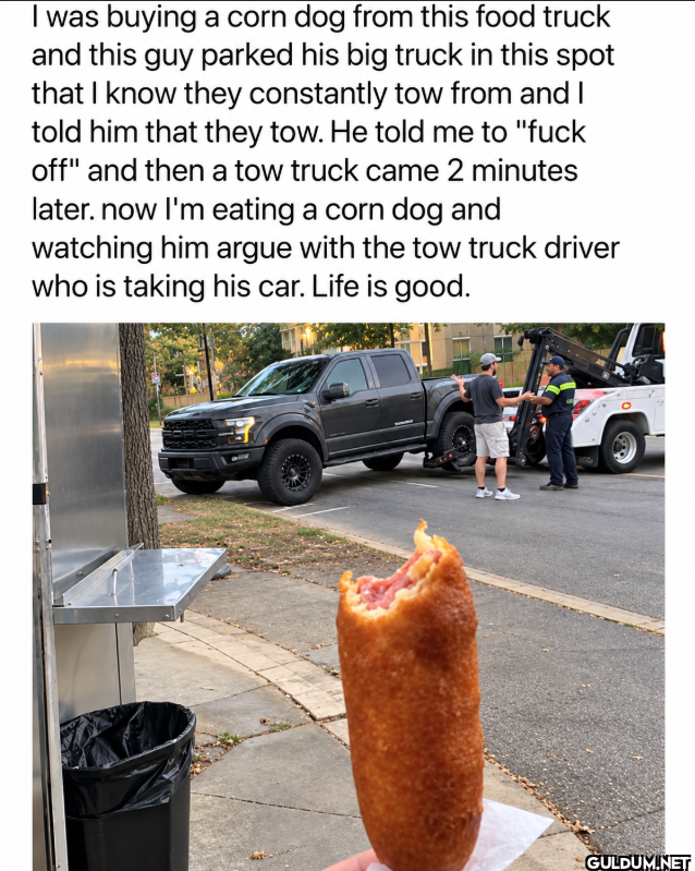 I was buying a corn dog...