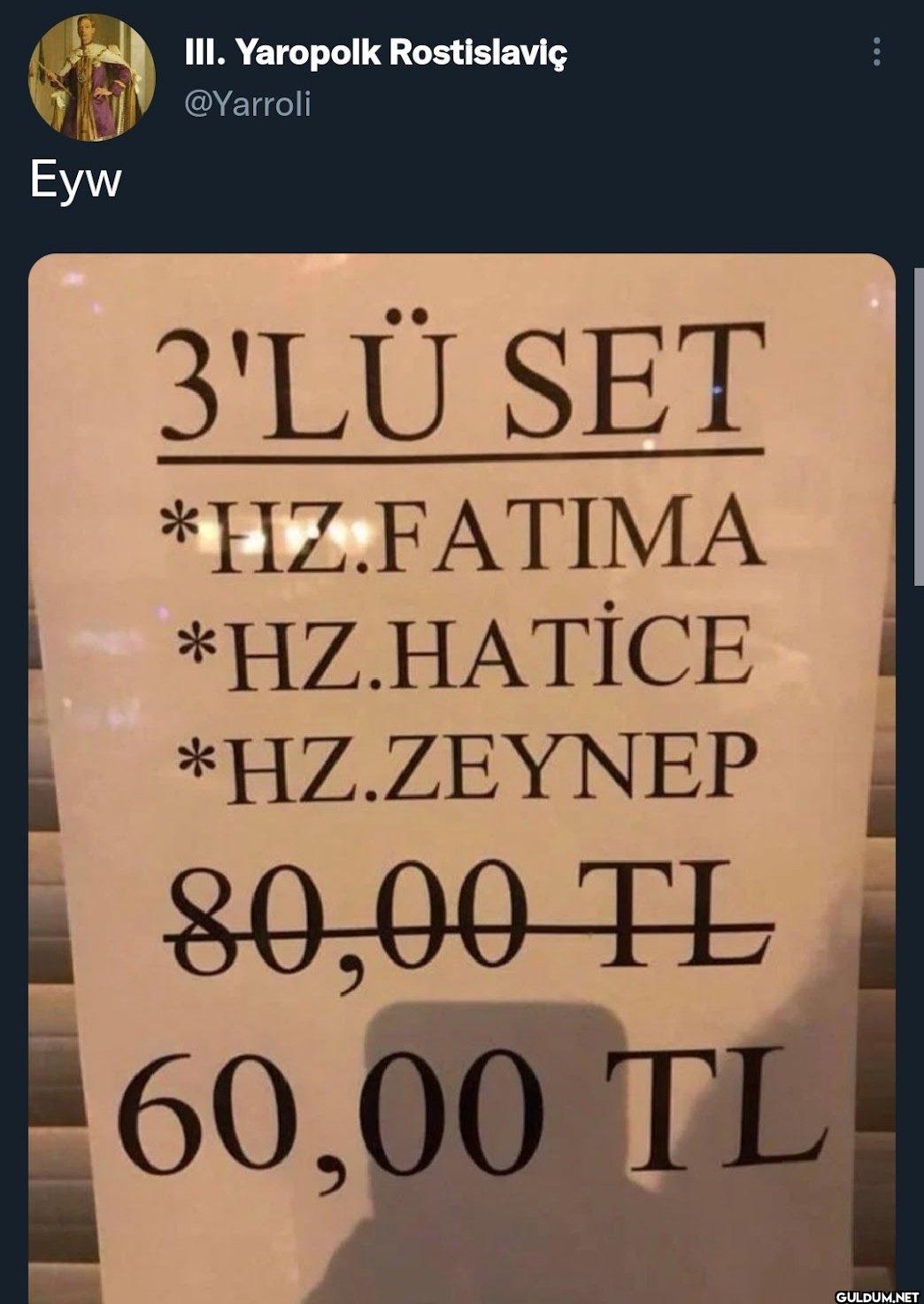 3'LÜ SET *HZ.FATIMA...