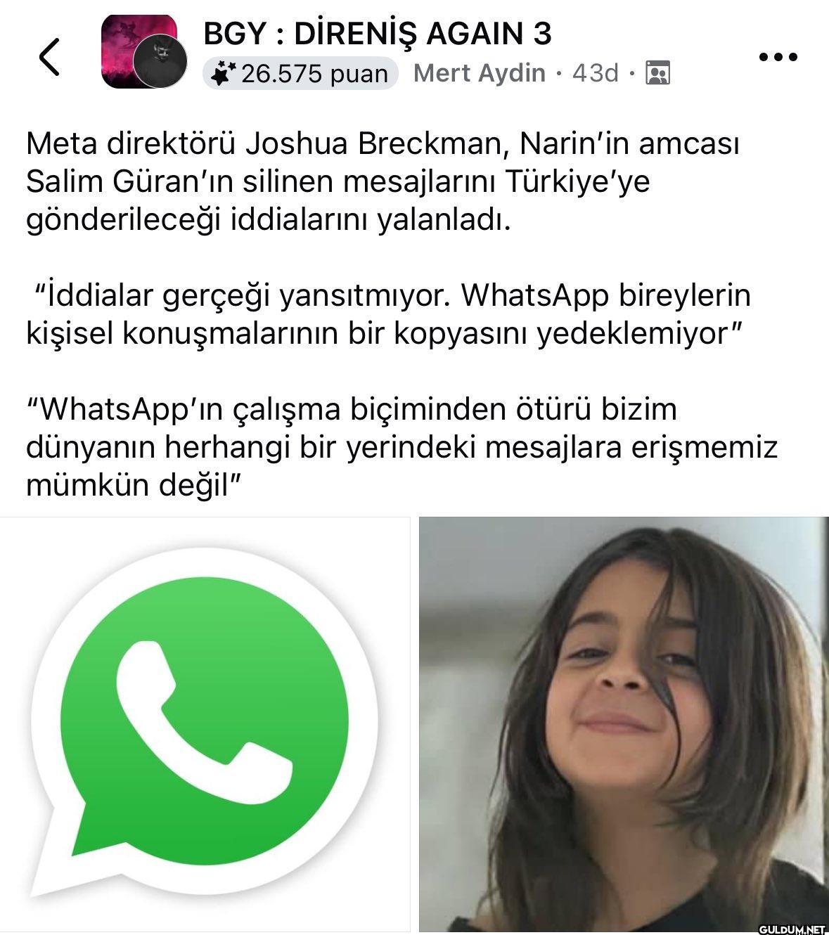Meta, Narin Güran’ın...