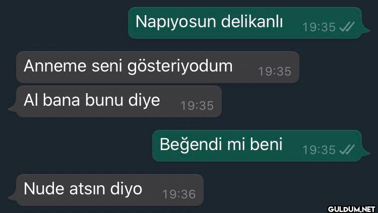 Napıyosun delikanlı Anneme...