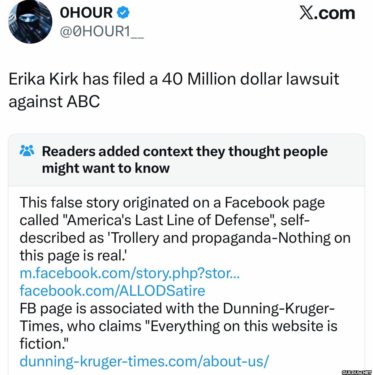 X.com Erika Kirk has filed...
