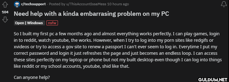 r/techsupport. Posted by...
