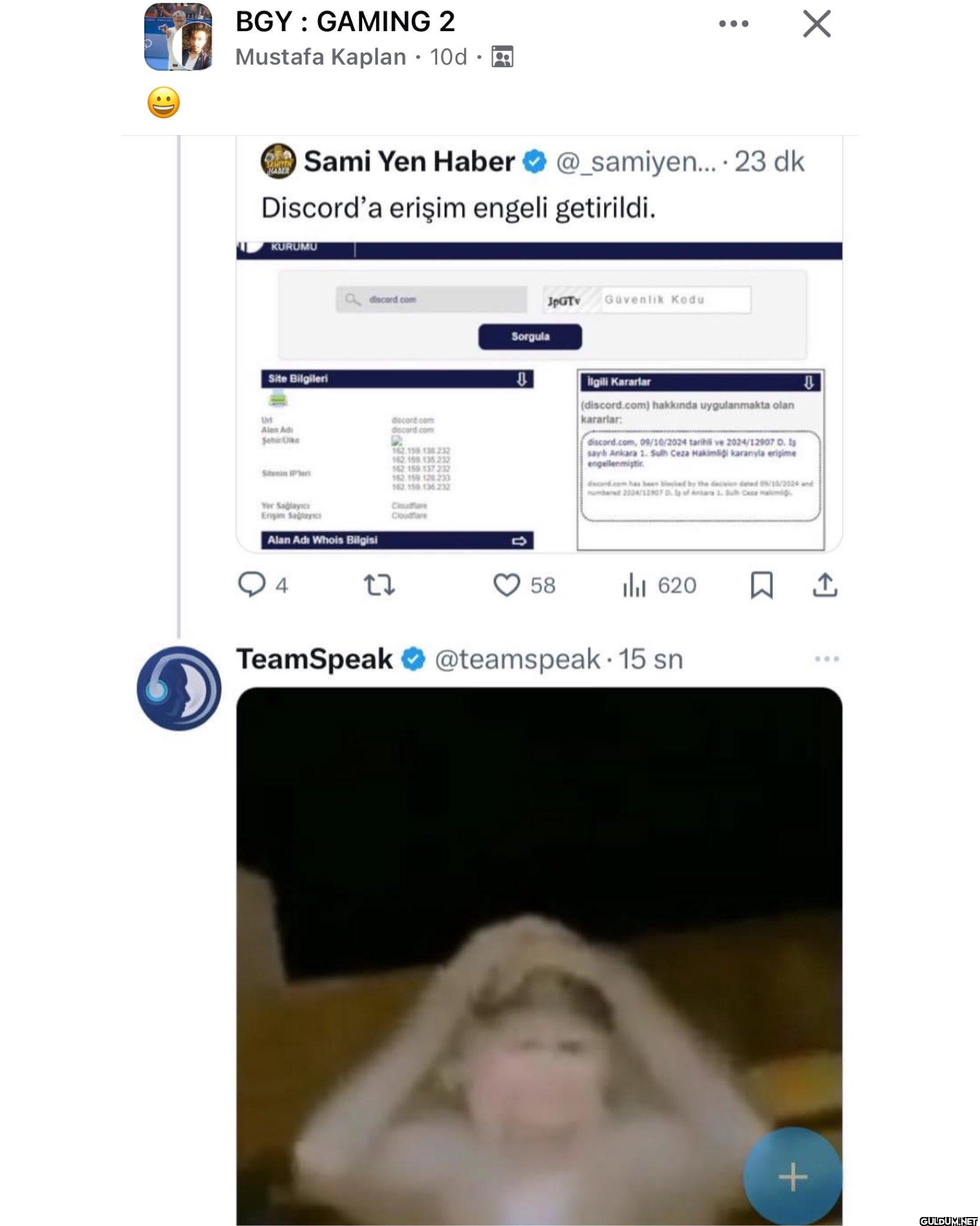 Discord'un kapatılmasına...