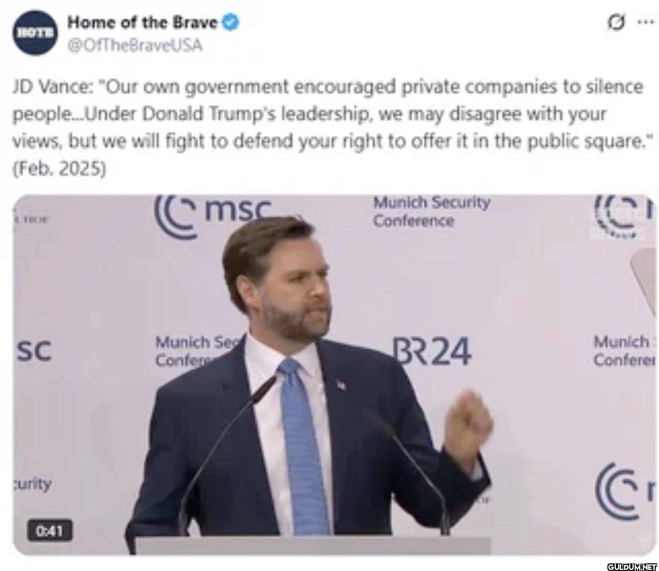 JD Vance: "Our own...