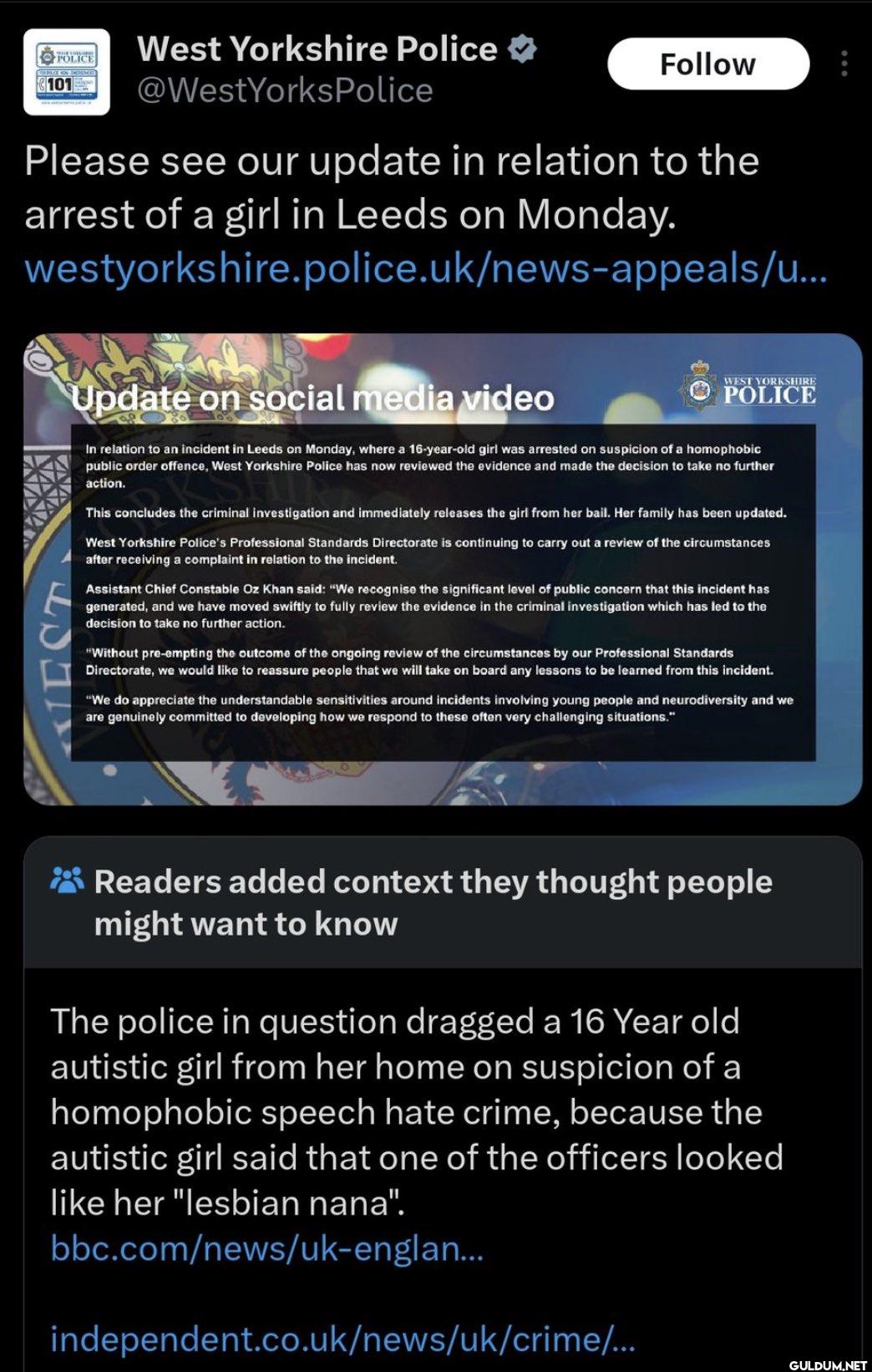 POLICE 101 West Yorkshire...