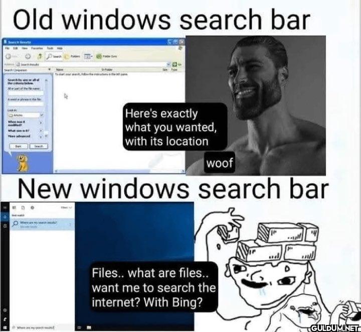 Old windows search bar...
