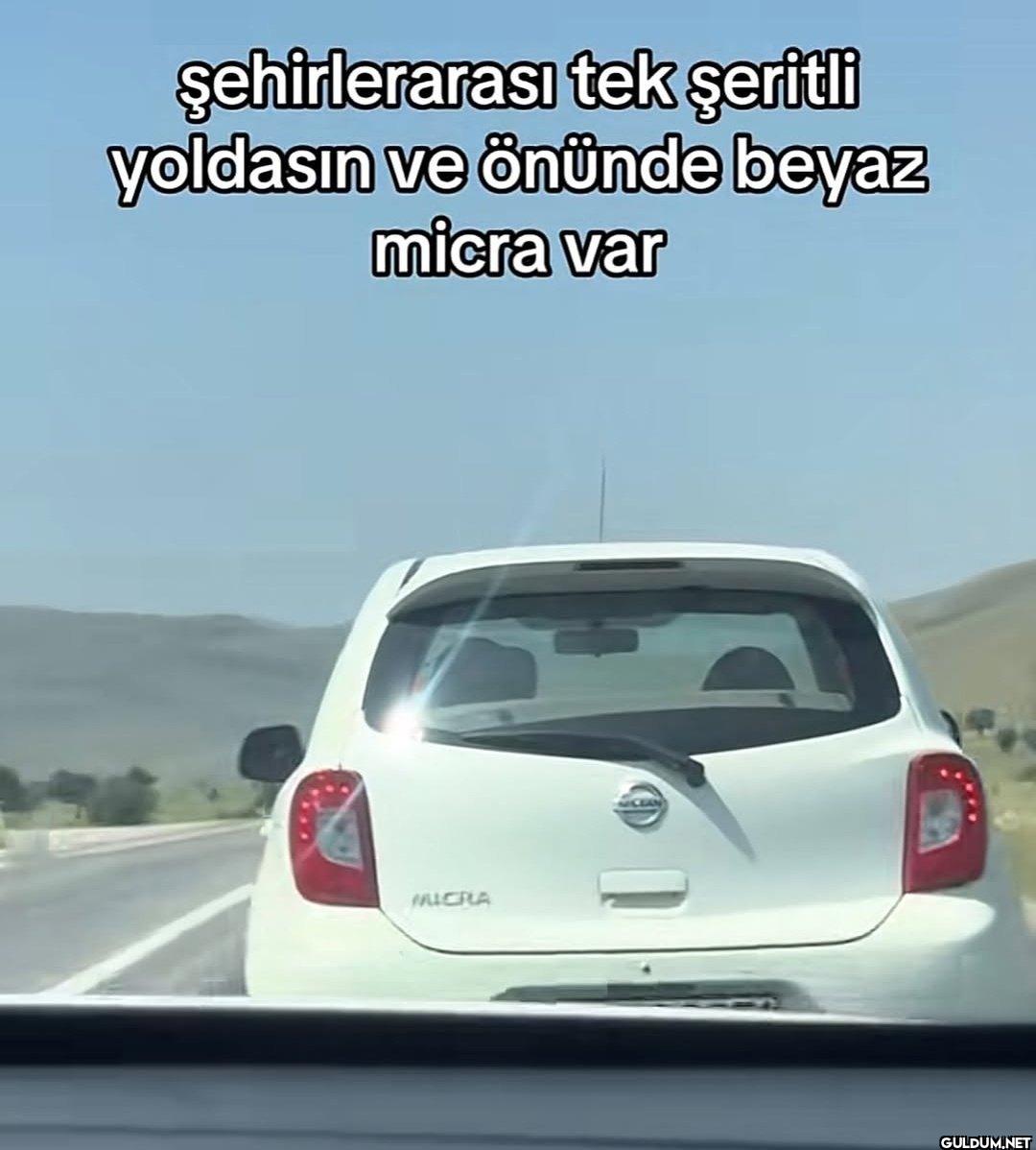 şehirlerarası tek şeritli...