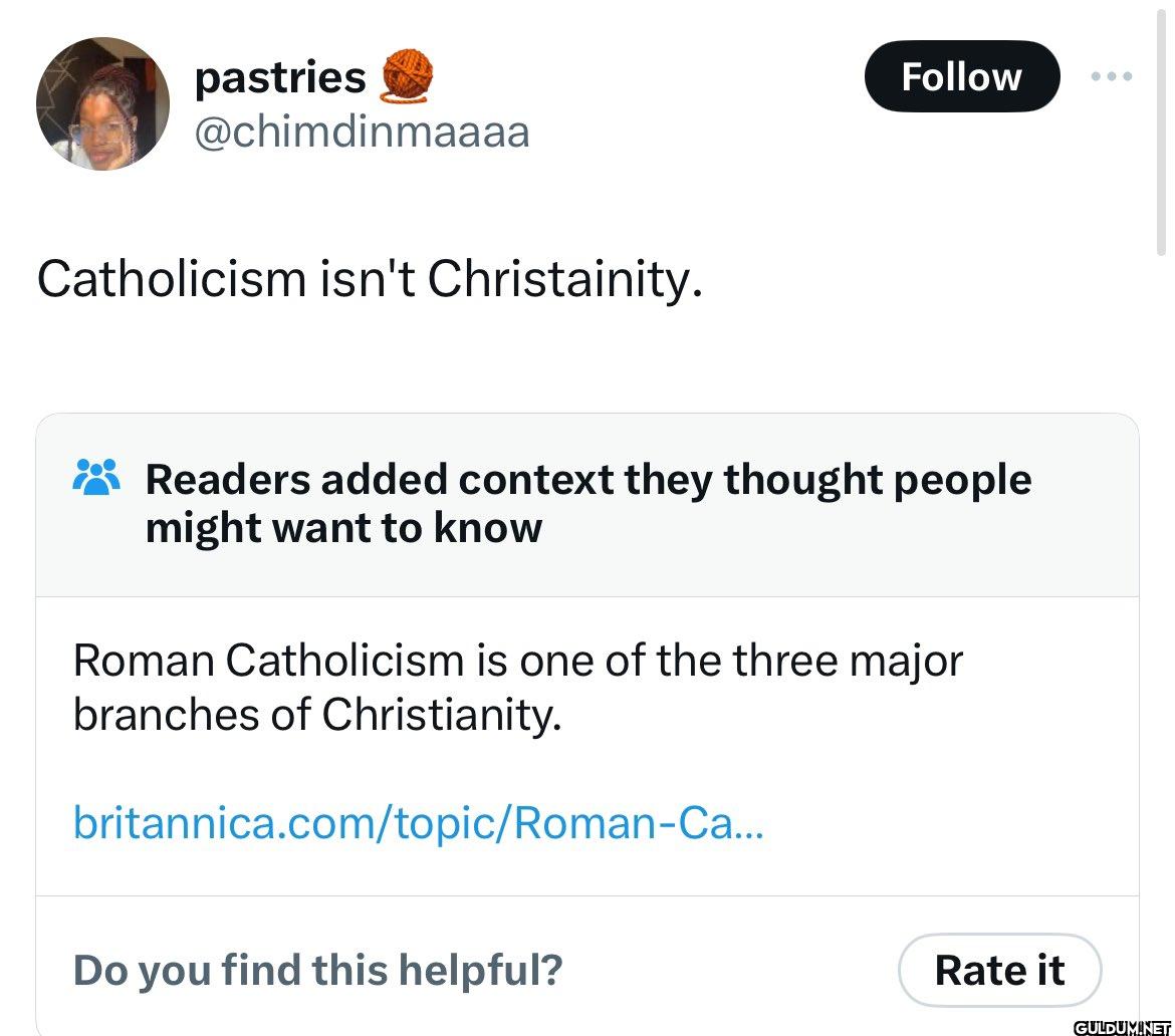 Catholicism isn't...