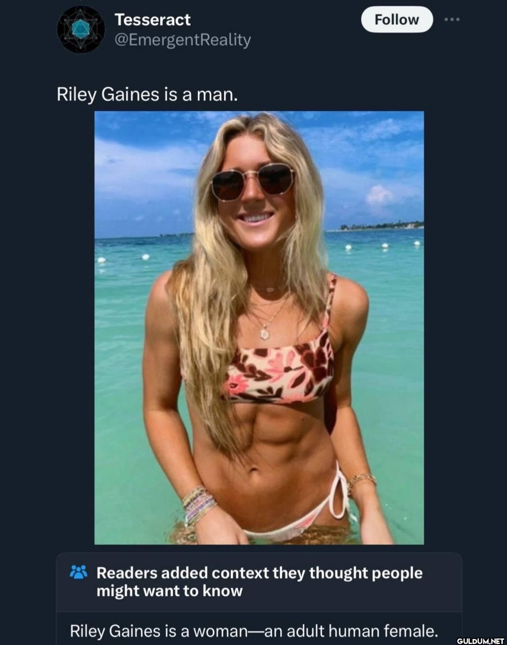 Riley Gaines is a man....
