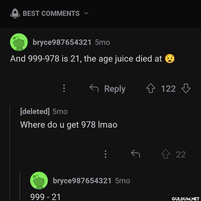 BEST COMMENTS...