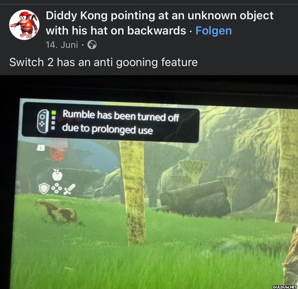 Diddy Kong pointing at an...
