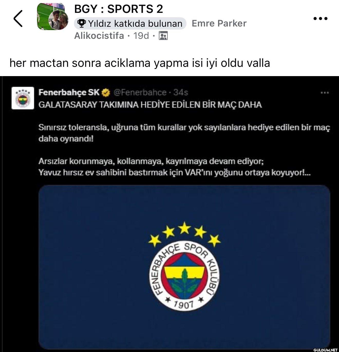 BGY: SPORTS 2 Yıldız...