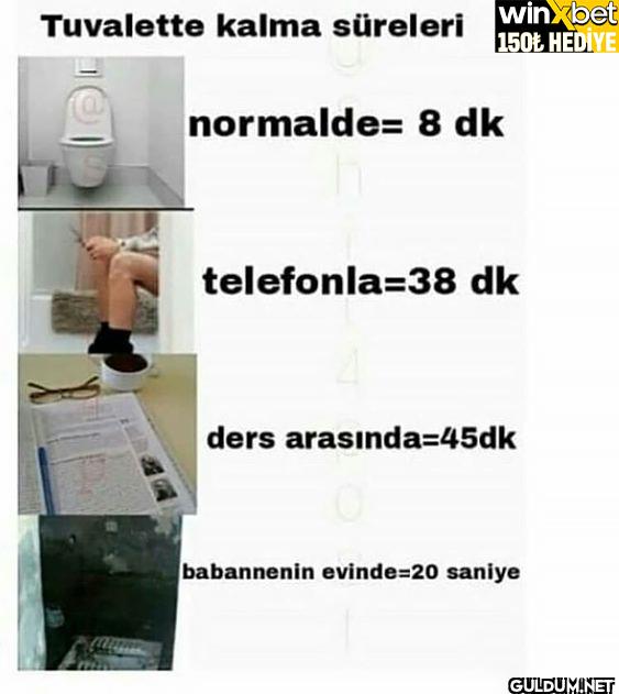 Tuvalette kalma süreleri...