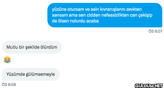 yüzüne otursam ve sein...