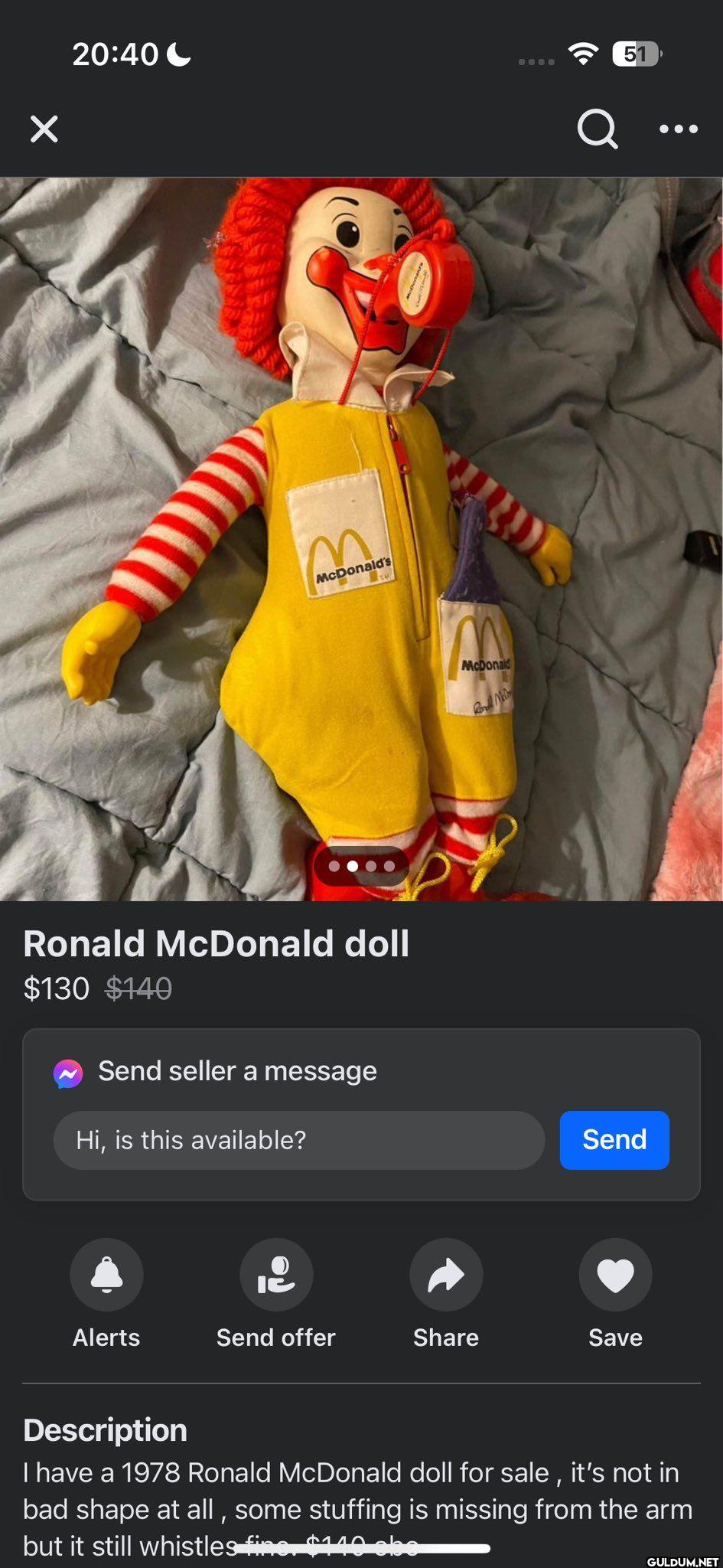 51 Ronald McDonald doll...