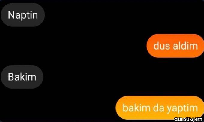 Naptin dus aldim Bakim...