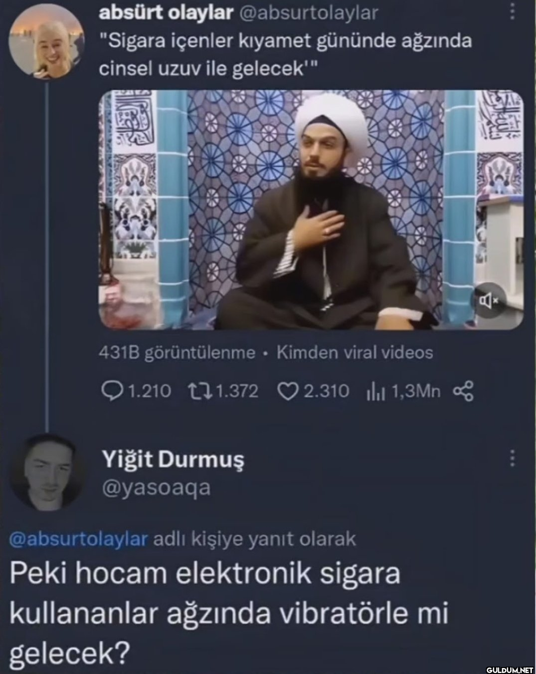 "Sigara içenler kıyamet...