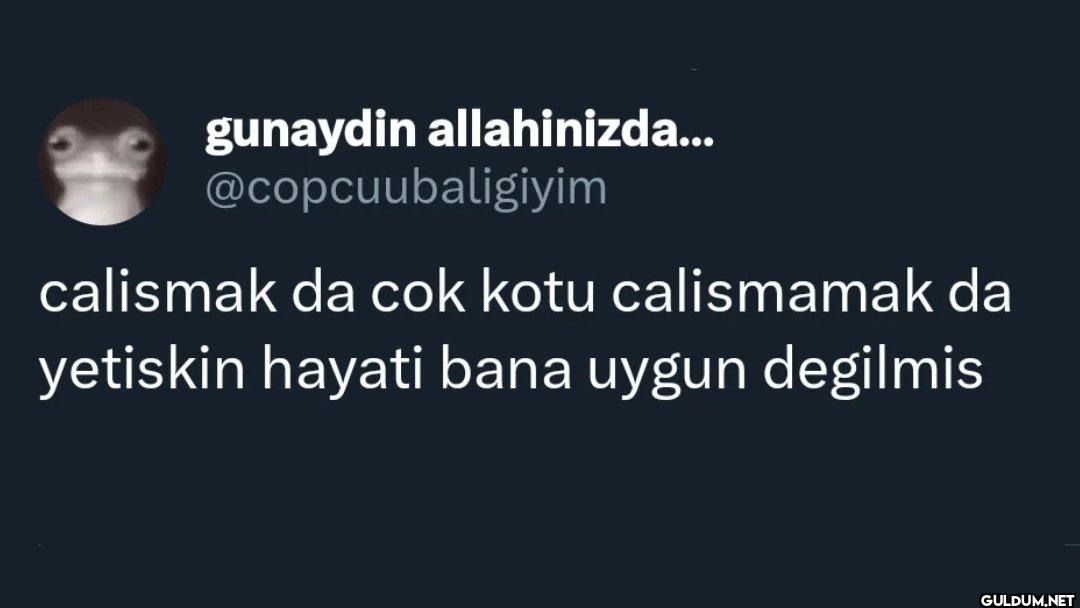 calismak da cok kotu...