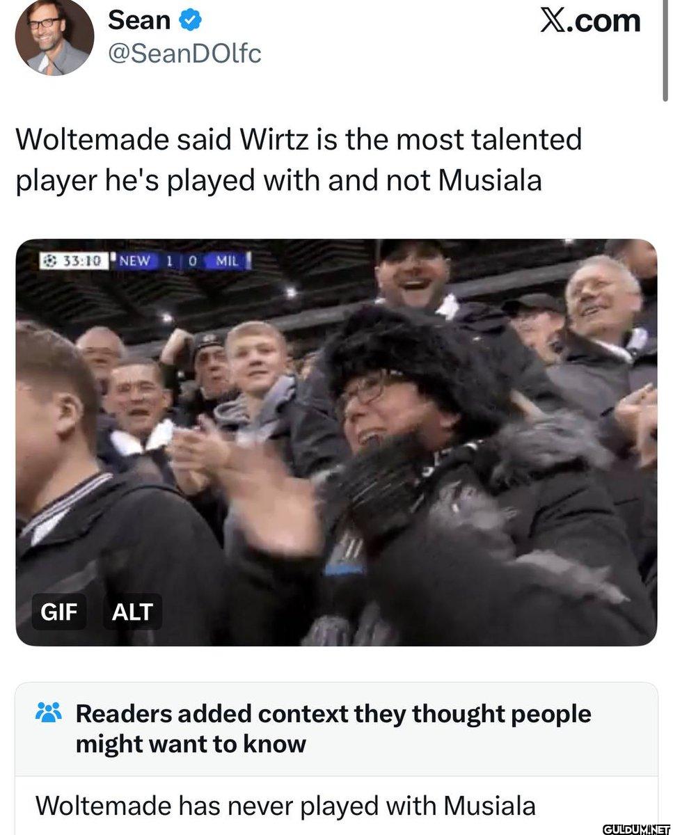 X.com Woltemade said Wirtz...