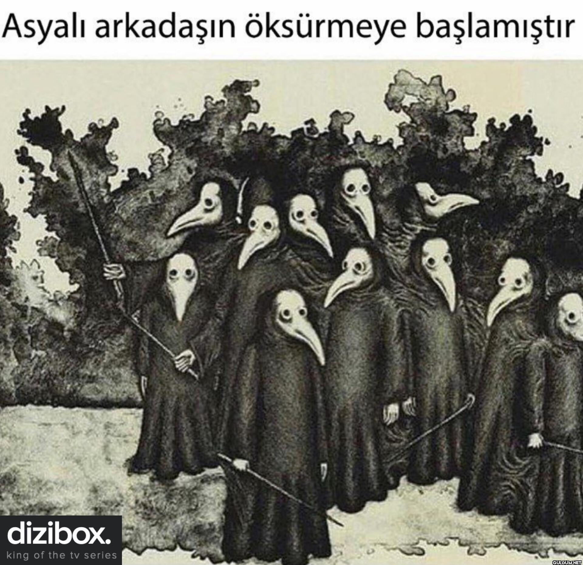 Asyalı arkadaşın öksürmeye...