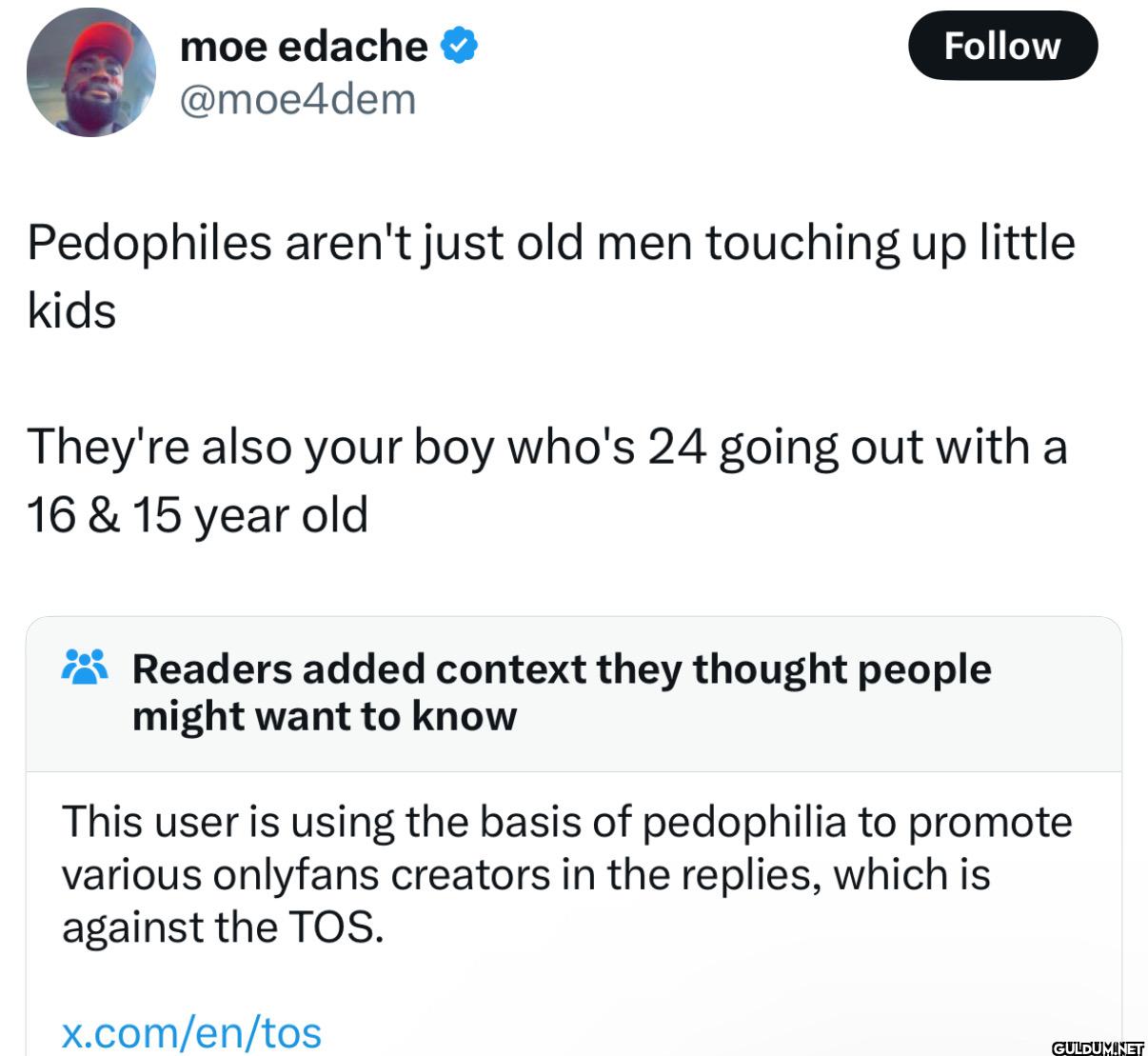 Follow Pedophiles aren't...