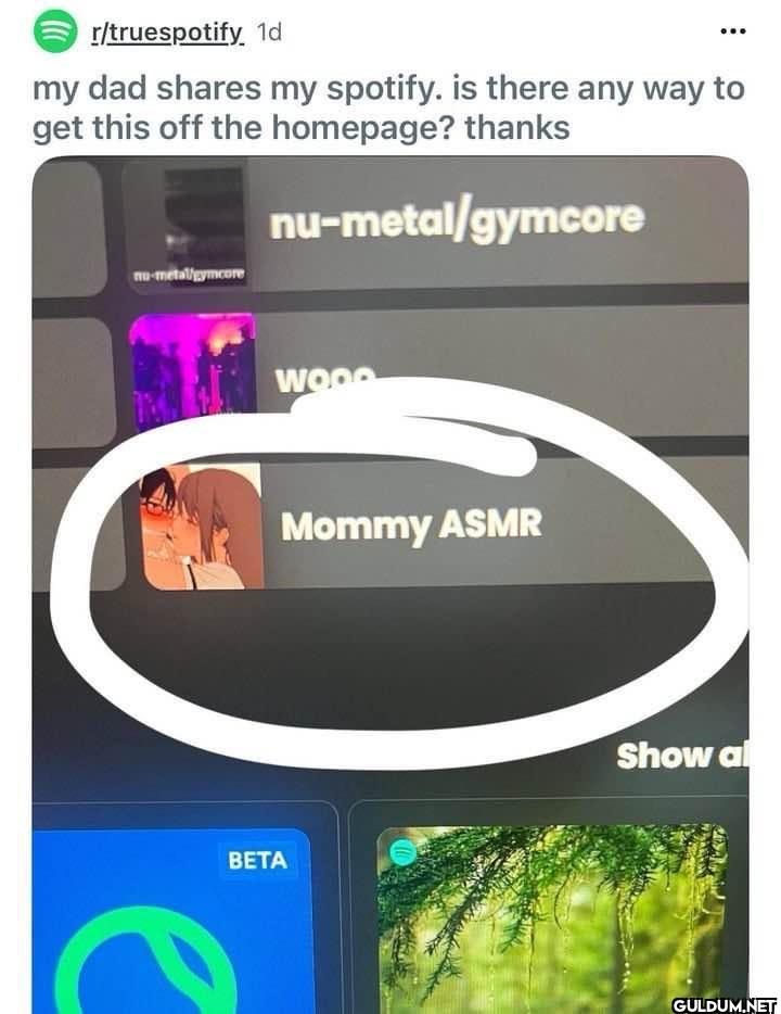 r/truespotify. 1d my dad...