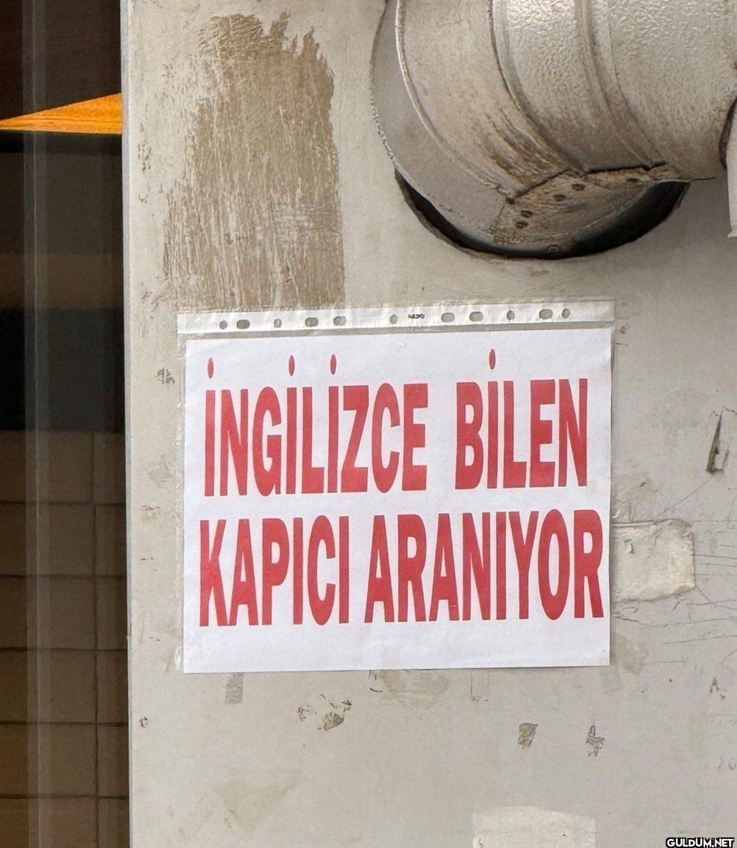 t INGILIZCE BILEN KAPICI ARANIYOR