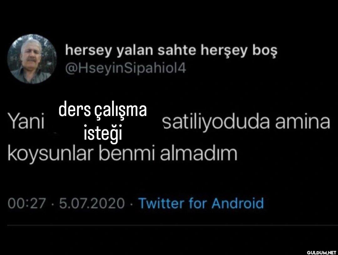 ders çalışma Yani...