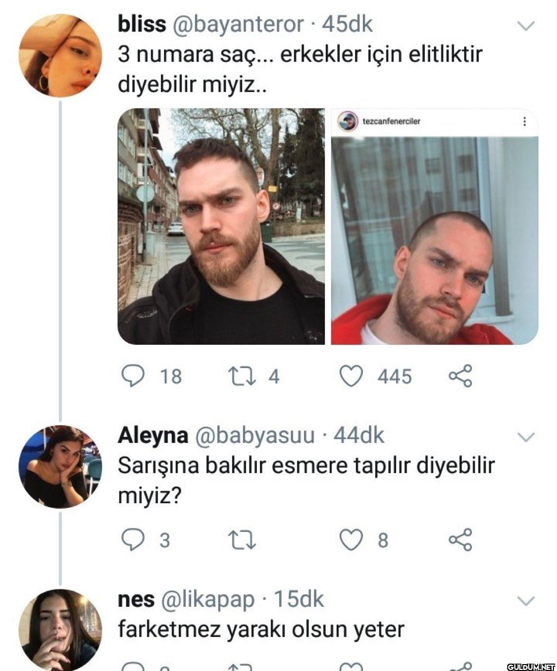 .45dk 3 numara saç......