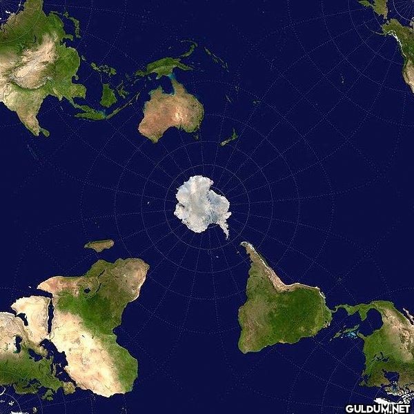 A map centered on Antarctica.