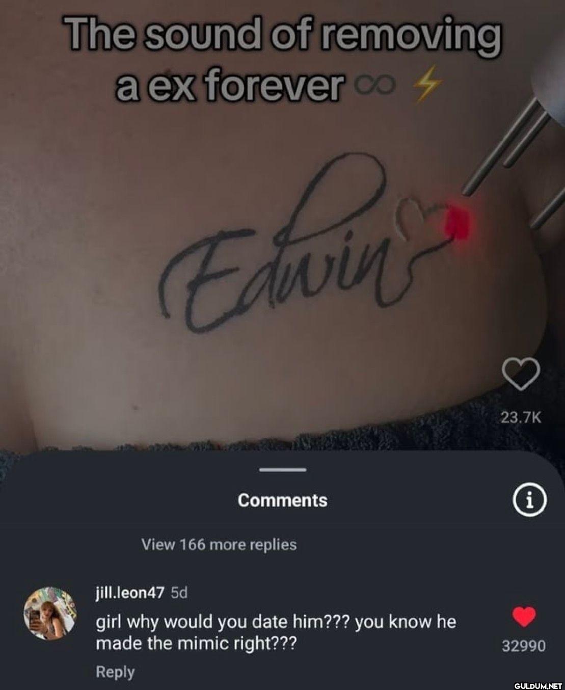 The sound of removing a ex...