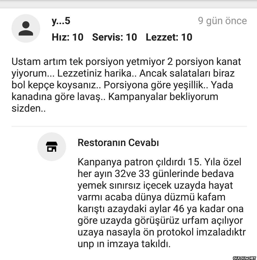 y...5 Hız: 10 Servis: 10...