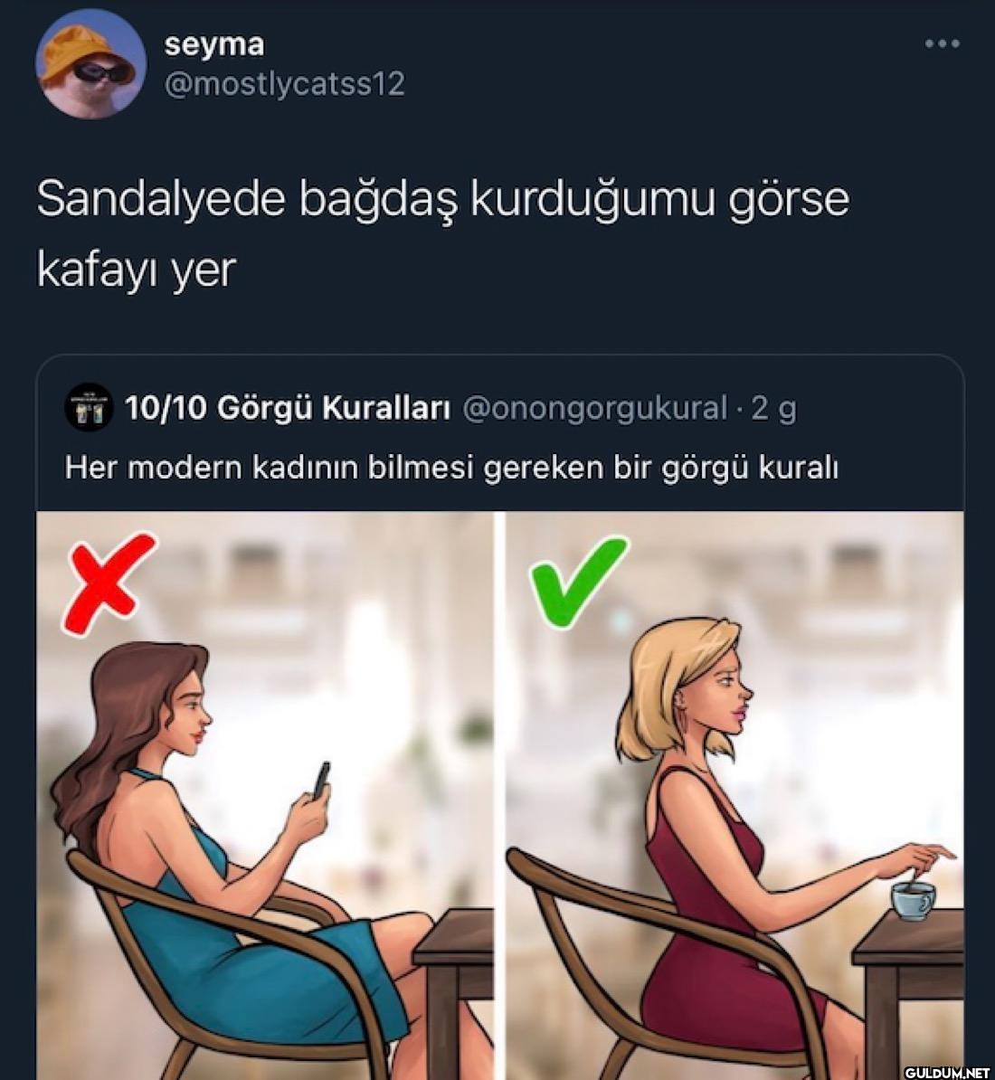 Sandalyede bağdaş...