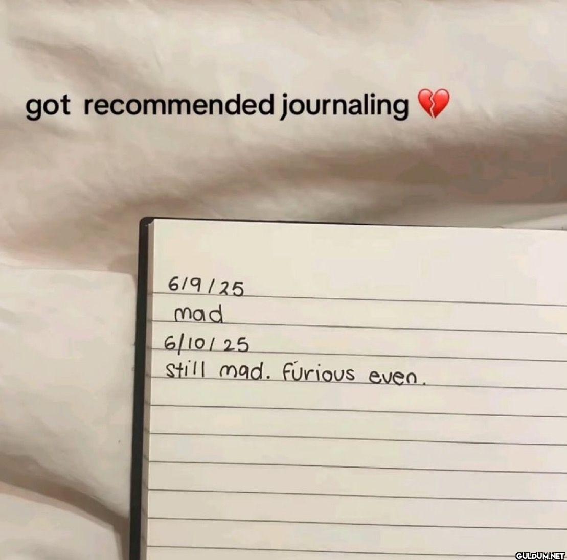 got recommended journaling...