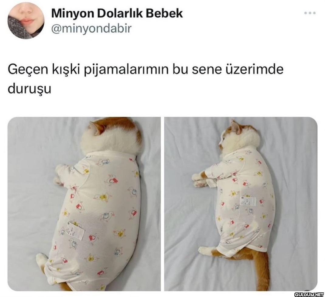 Geçen kışki pijamalarımın...