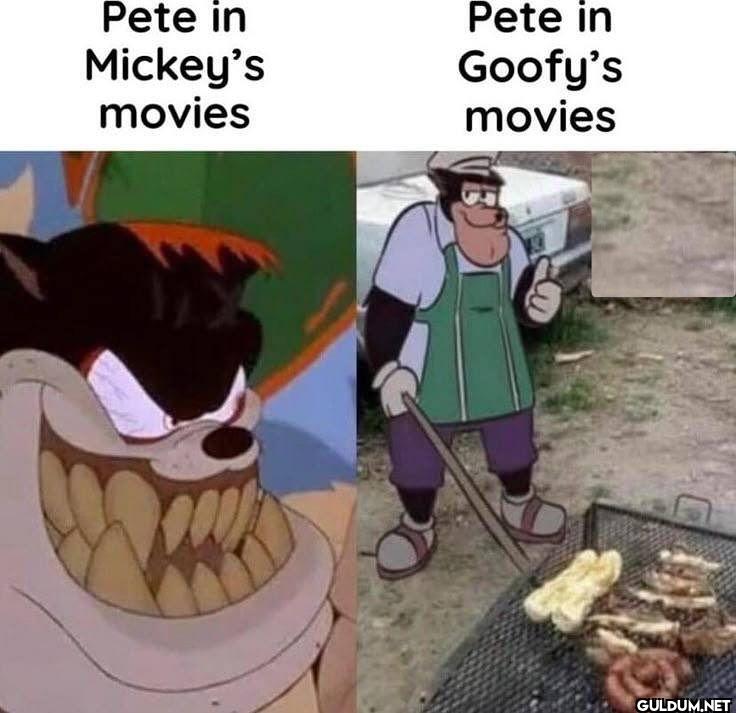 Pete in Mickey's movies...