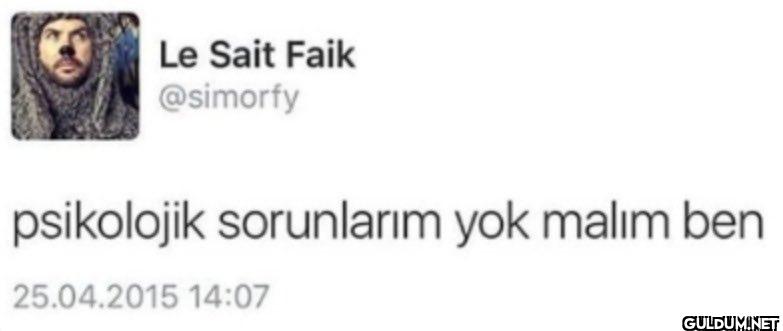 psikolojik sorunlarım yok...