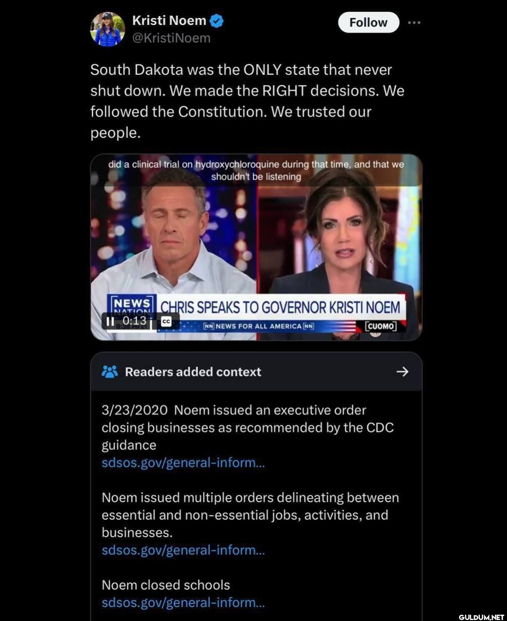 Follow South Dakota was...