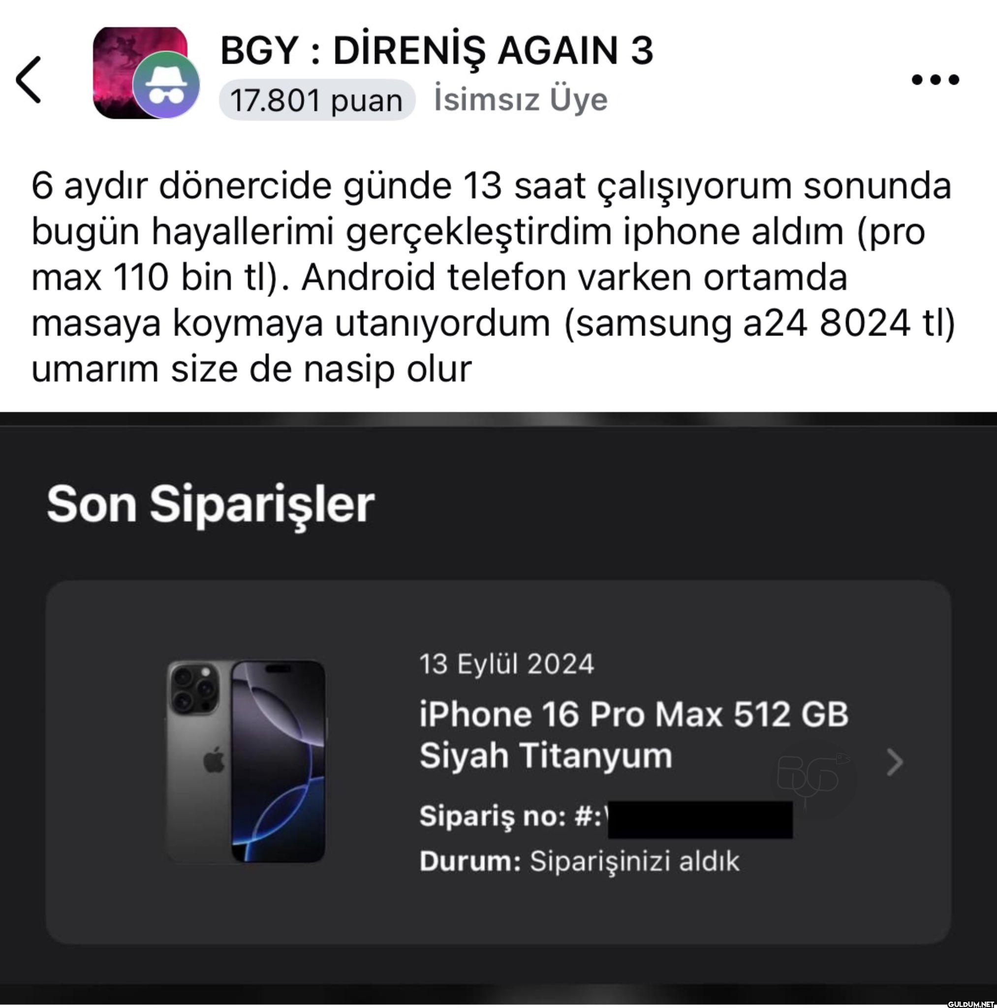 6 ay dönercide 13 saat...