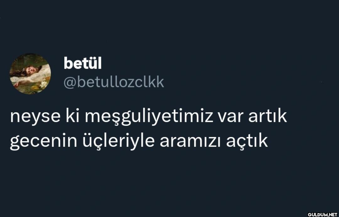 neyse ki meşguliyetimiz...