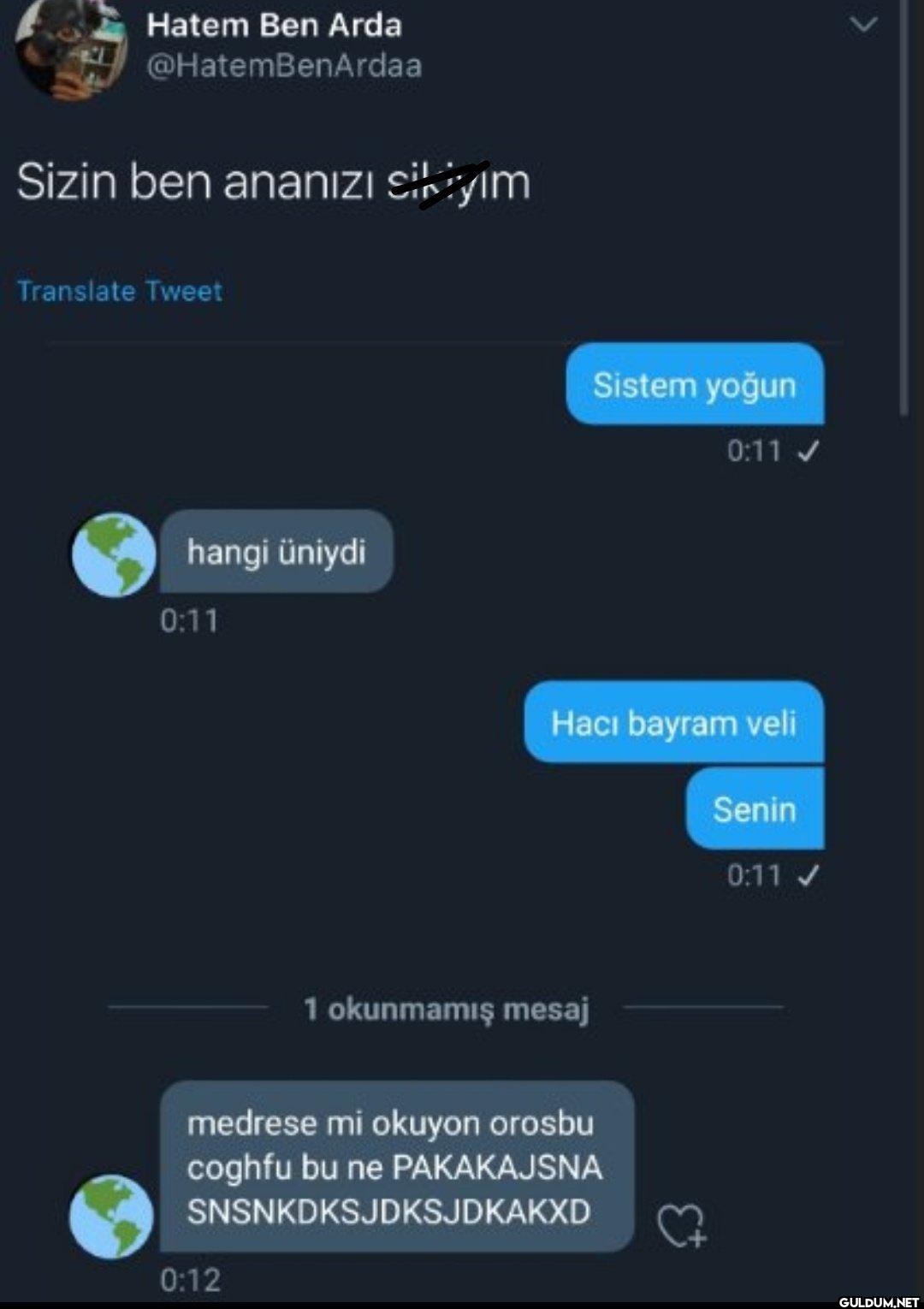 Sizin ben ananızı ciyim...