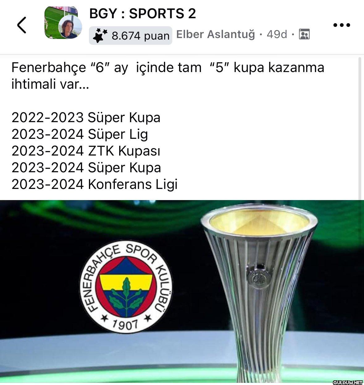< BGY SPORTS 2 8.674 puan...