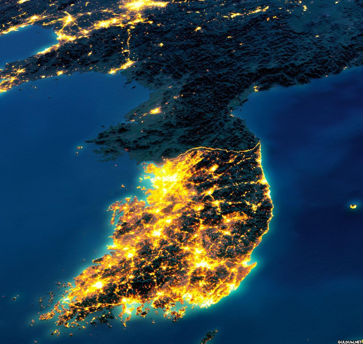 Night Lights Of Korea.